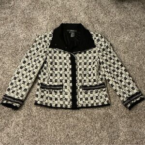 Per Se Monochrome Patterned Blazer